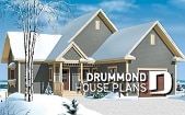 front - BASE MODEL - Charming chalet cottage house plan, 3 bedroos, garage, game room, 2 family rooms & ample storage - Vistas 5