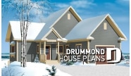front - BASE MODEL - Charming chalet cottage house plan, 3 bedroos, garage, game room, 2 family rooms & ample storage - Vistas 5