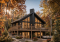 front - BASE MODEL - Affordable small cottage plan with walkout basement, cathedral ceiling, large fireplace and up to 3 bedrooms - Skybridge 4