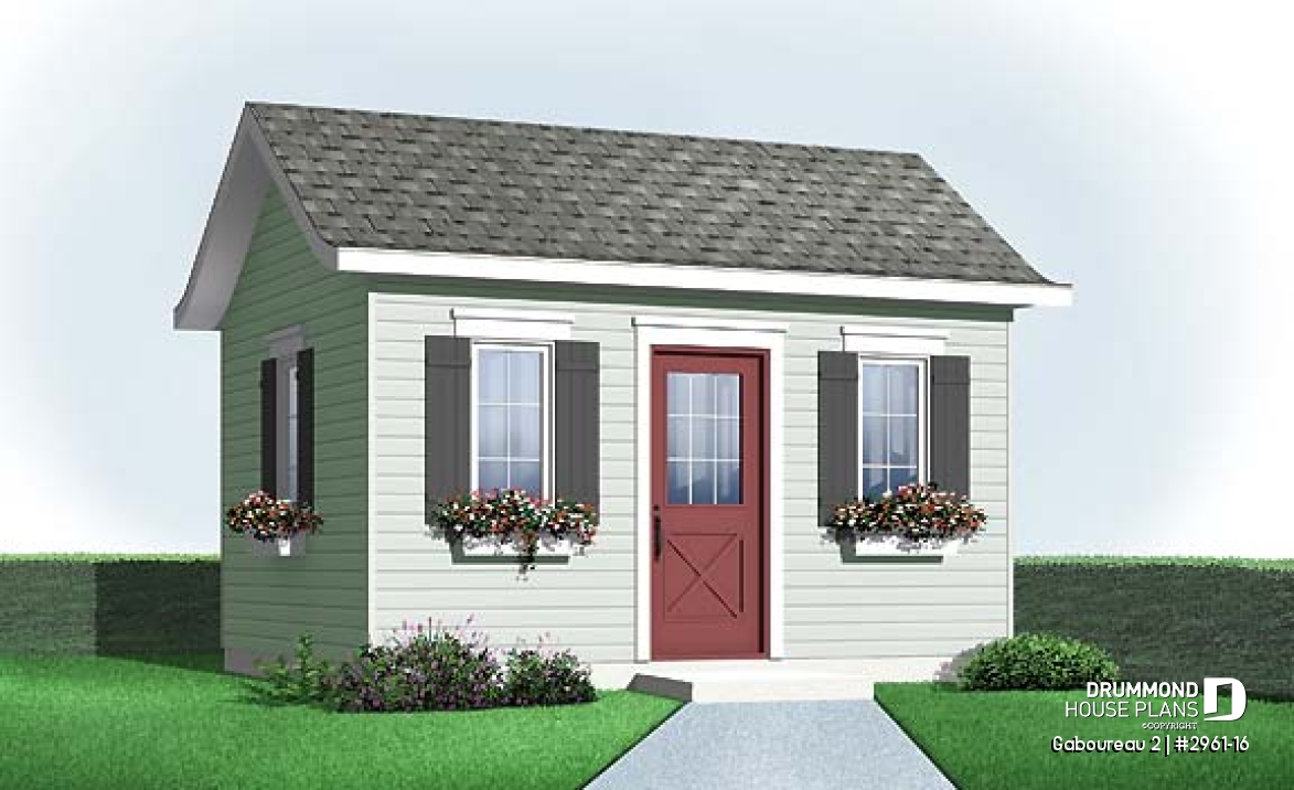 front - BASE MODEL - Small garden shed plan, easy to build and affordable! - Gaboureau 2
