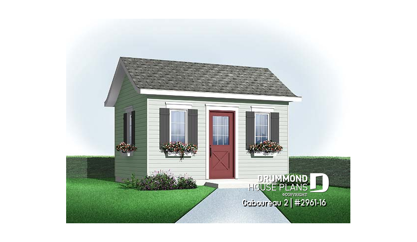 front - BASE MODEL - Small garden shed plan, easy to build and affordable! - Gaboureau 2