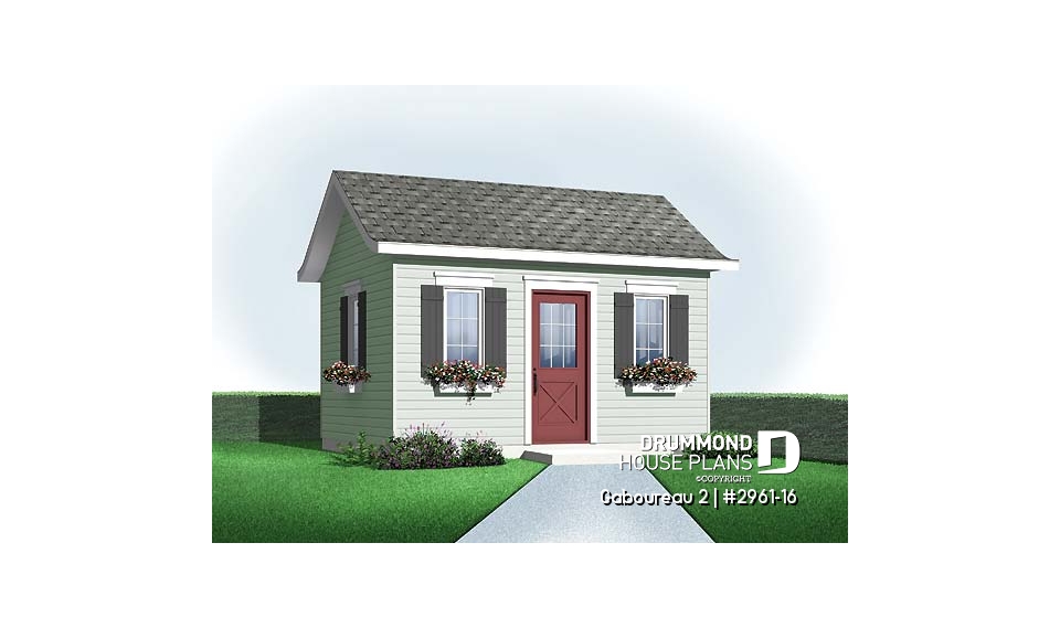 front - BASE MODEL - Small garden shed plan, easy to build and affordable! - Gaboureau 2