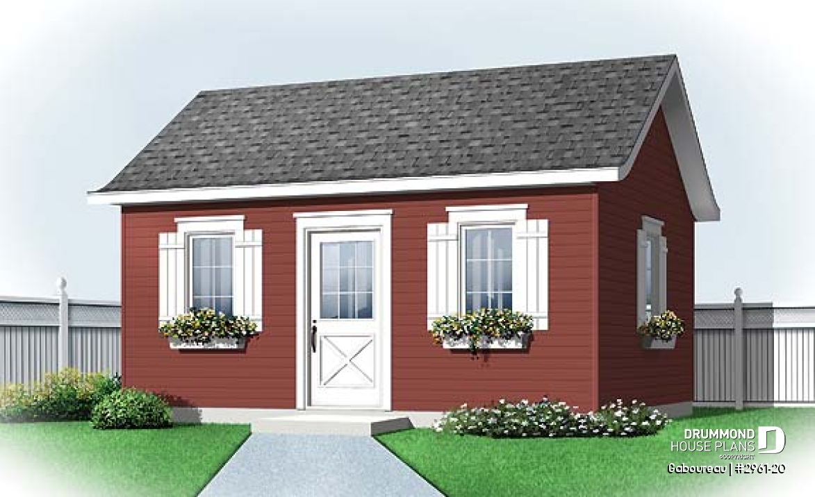 front - BASE MODEL - Affordable garden shed plan - Gaboureau