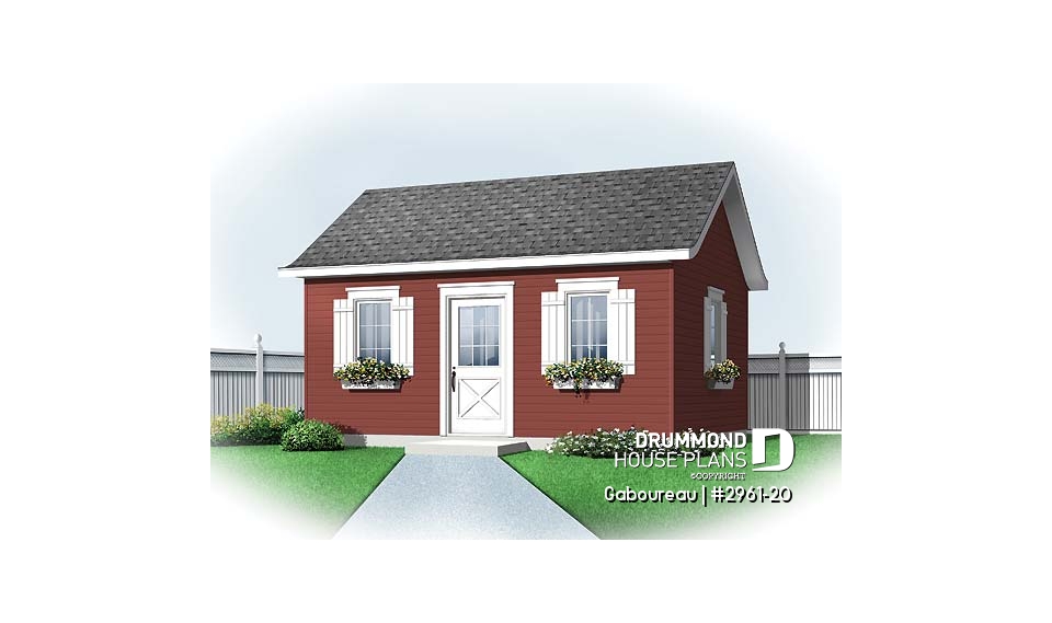 front - BASE MODEL - Affordable garden shed plan - Gaboureau