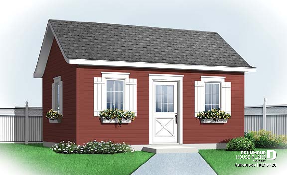 front - BASE MODEL - Affordable garden shed plan - Gaboureau