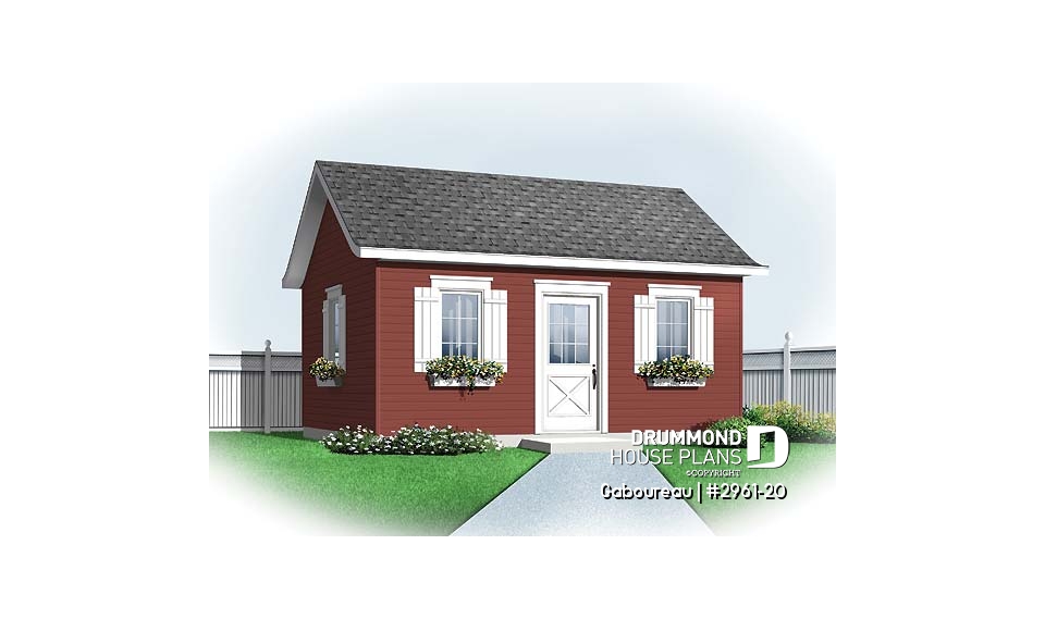 front - BASE MODEL - Affordable garden shed plan - Gaboureau