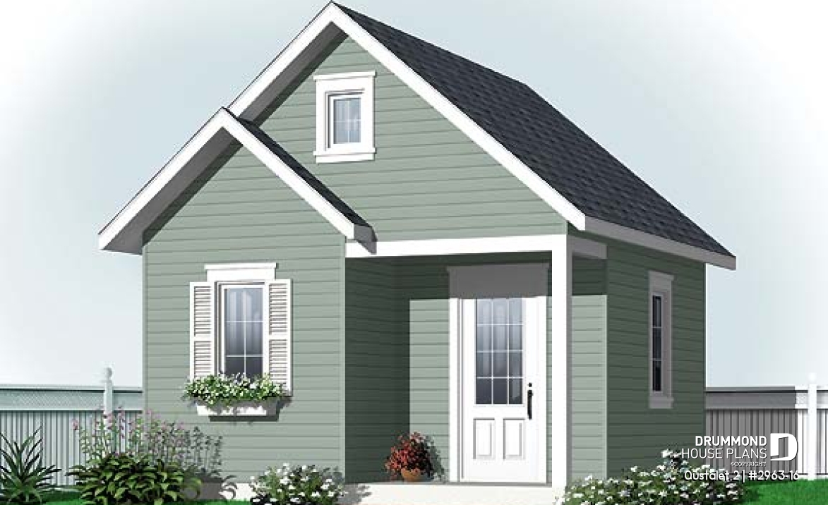 front - BASE MODEL - Garden shed plan with lots of storage - Oustalet 2
