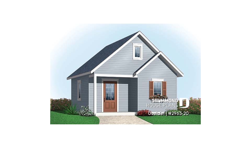 front - BASE MODEL - Garden shed plan 20' x 20' - Oustalet