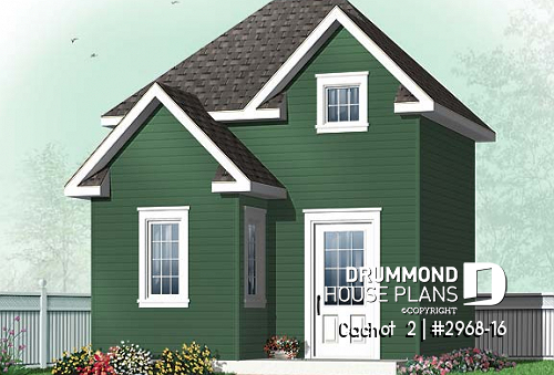 front - BASE MODEL - Backyard shed plan, country style - Cachot  2