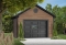 Color version 2 - Front - Single detached American-style garage plan, which can be harmonized with several styles of house - Colonial Port
