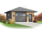 front - BASE MODEL - One-car urban garage design  - The Bluestone
