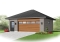front - BASE MODEL - Two-car contemporary garage plan with storage space - The Bluestone 2