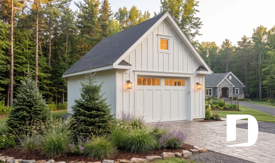 front - BASE MODEL - One-car garage plan with bonus storage in attic. PDF and blueprints available. - Colonial Bay 1