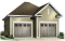 front - BASE MODEL - 2-car garage plan design available in PDF and blueprints - The Carlington