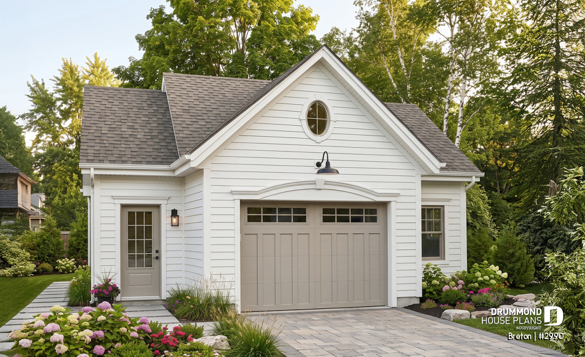front - BASE MODEL - Spacious 2-car garage plan available in blueprints and PDF - Breton