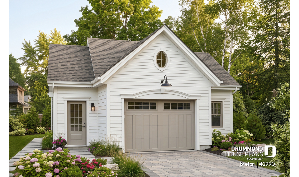 front - BASE MODEL - Spacious 2-car garage plan available in blueprints and PDF - Breton