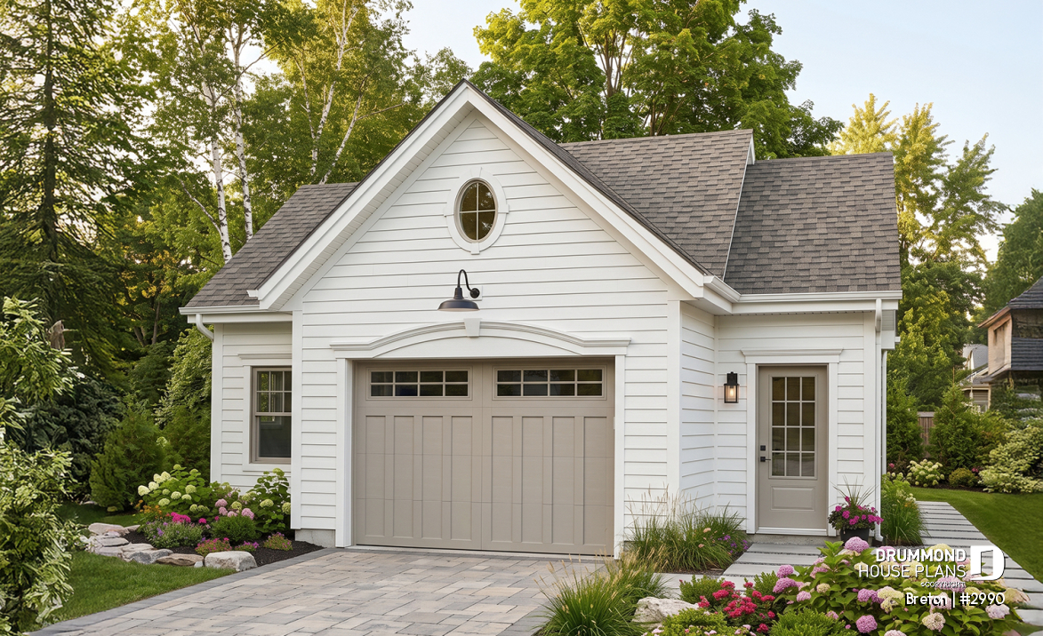 front - BASE MODEL - Spacious 2-car garage plan available in blueprints and PDF - Breton