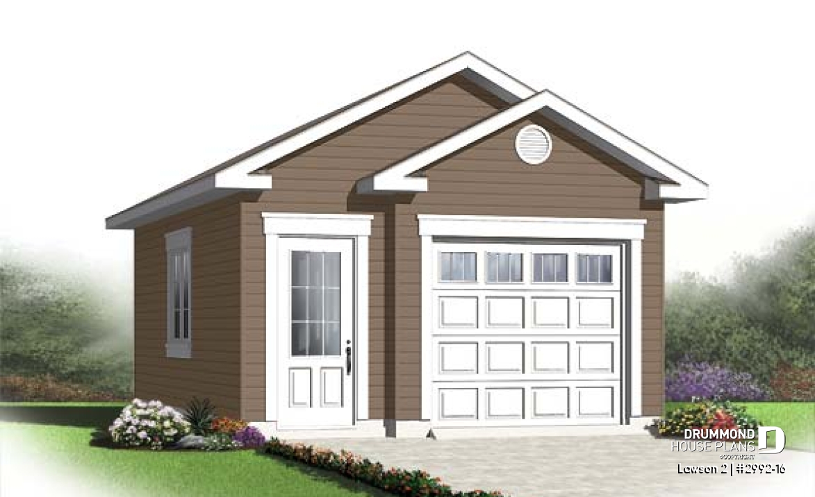 front - BASE MODEL - One-car garage plan, perfect style for any kind of houses - Lawson 2