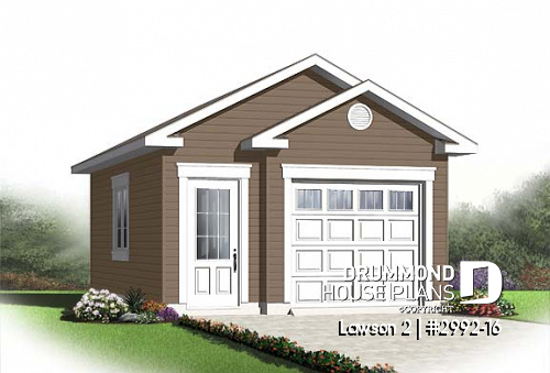 front - BASE MODEL - One-car garage plan, perfect style for any kind of houses - Lawson 2