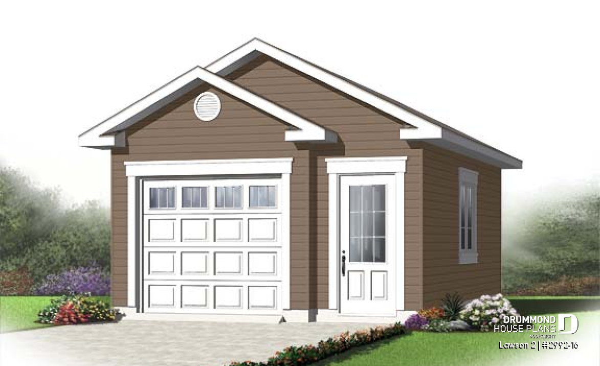 front - BASE MODEL - One-car garage plan, perfect style for any kind of houses - Lawson 2