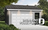 front - BASE MODEL - Simple one-car garage, affordable - Durand 2