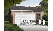 front - BASE MODEL - Country style 2-car garage - Durand