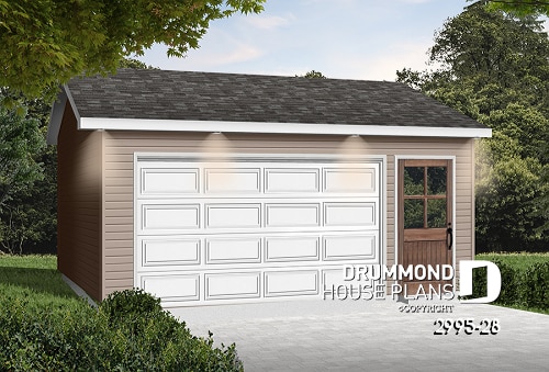 front - BASE MODEL - Country style 2-car garage - Durand