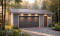 front - BASE MODEL - Country style 2-car garage - Durand