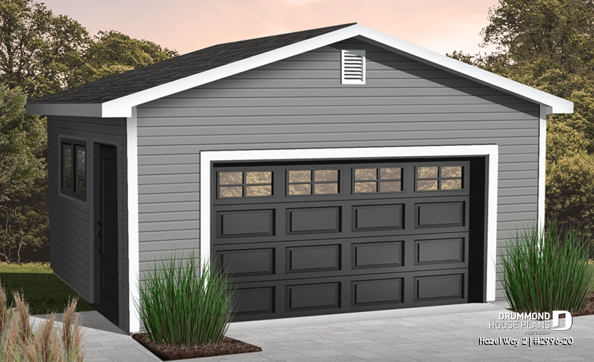 front - BASE MODEL - Single car garage plan, exit door on the side - Hazel Way 2