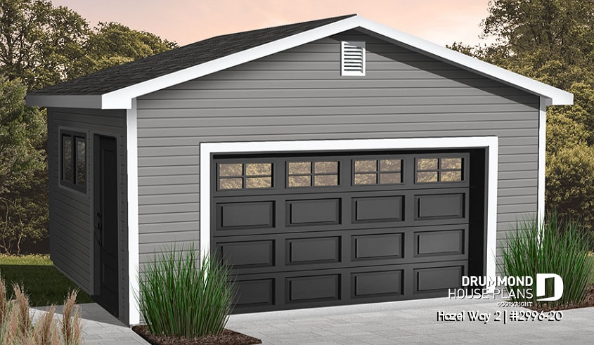 front - BASE MODEL - Single car garage plan, exit door on the side - Hazel Way 2