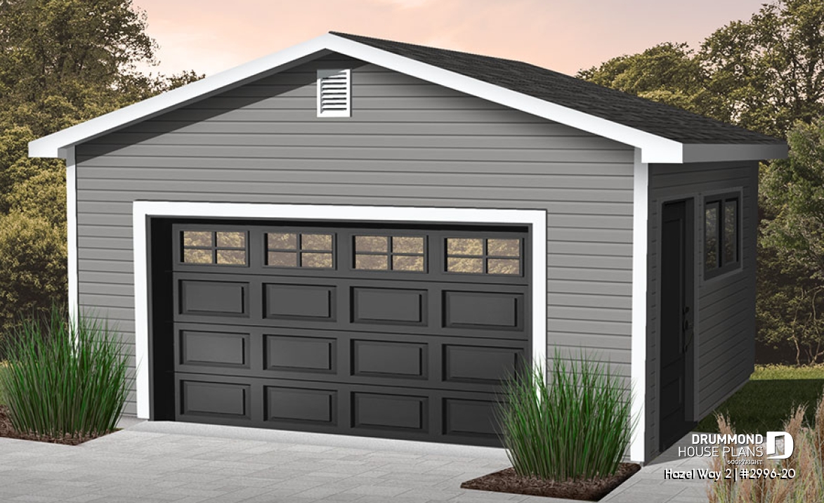 front - BASE MODEL - Single car garage plan, exit door on the side - Hazel Way 2