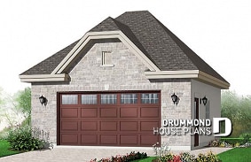 front - BASE MODEL - European style 2-car garage with 9' ceiling - Cobble Lane
