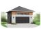 front - BASE MODEL - 2-car garage plan, Contemporary/Zen with large window, and mezzanine for storage - Cobble Lane 2