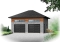 front - BASE MODEL - Contemporary style 2-car garage plan, storage space on a mezzanine - Cobble Lane 3