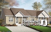 front - BASE MODEL - Economical 2 bedroom duplex house plan, nice front porch, laundry closet on main, lunch-counter - Stapleton