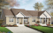 front - BASE MODEL - Economical 2 bedroom duplex house plan, nice front porch, laundry closet on main, lunch-counter - Stapleton