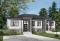 Color version 7 - Front - Modern duplex house plan with 2-4 bedrooms, 1-2 bathrooms and 1-2 family rooms per unit - Moderna