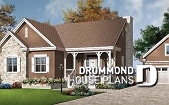 front - BASE MODEL - Affordable rustic bungalow of 3 bedrooms, 9' ceiling, rustic & craftsman - Primrose