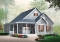 front - BASE MODEL - Affordable country style house plan, 2 bedrooms, laundry room on main, covered front balcony - Galerno