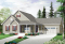 front - BASE MODEL - Country style Bungalow house plan, computer nook, access to basement through garage - Galerno 3