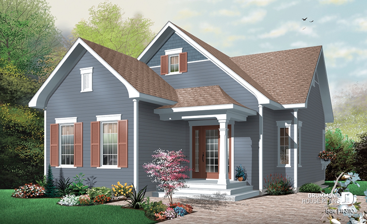 front - BASE MODEL - Spacious 2 bedroom Cape Cod with fireplace, ideal for narrow lots, great open kitchen / living concept - Hale