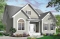 front - BASE MODEL - Cape Cod style home plan with side veranda, 3 bedrooms, formal dining room or home office, kitchen island - Jackson