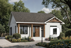 front - BASE MODEL - Lozère House Plan (#3113) | Affordable Small Country Home with Simple Construction - Sisken