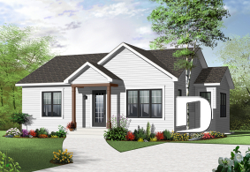 front - BASE MODEL - Affordable 2 bedroom beautirul bungalow with large kitchen, open floor plan & full basement - Emmit