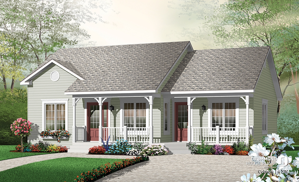 front - BASE MODEL - Single storey 2 bedroom country style with well appointed bathroom, master with walk-in and access to bath - Colmore