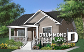 Color version 4 - Front - 2 bedroom Country style house plan with a 2 bedroom basement appartment, separate entrances - Sandhill 2
