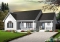 Color version 5 - Front - 3 bedroom bungalow house plan with 2 front entrances, laundry on main floor, kitchen island, large living room - Bickley
