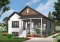 Color version 2 - Front - Affordable 2 bedroom American style bungalow house plan, entrance foyer, open floorplan, low construction cost - Larkspur