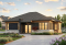 front - BASE MODEL - Modern Single storey house plan, 2 bedrooms, large shower stall, large kitchen island, natural light  - Lotus