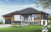 front - BASE MODEL - Affordable Contemporary 2 bedroom split level house model with one-car garage, open concept, kitchen island - Lotus 3